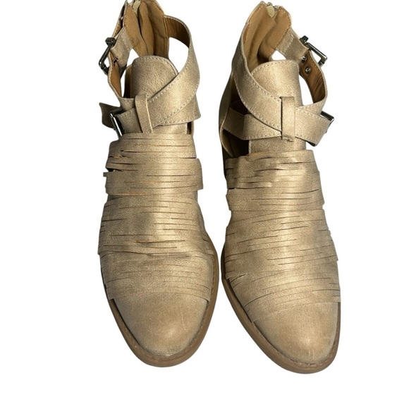 Qupid Womens Heel Bootie Tiber-08 Tan Size 8 Medium - Picture 2 of 11